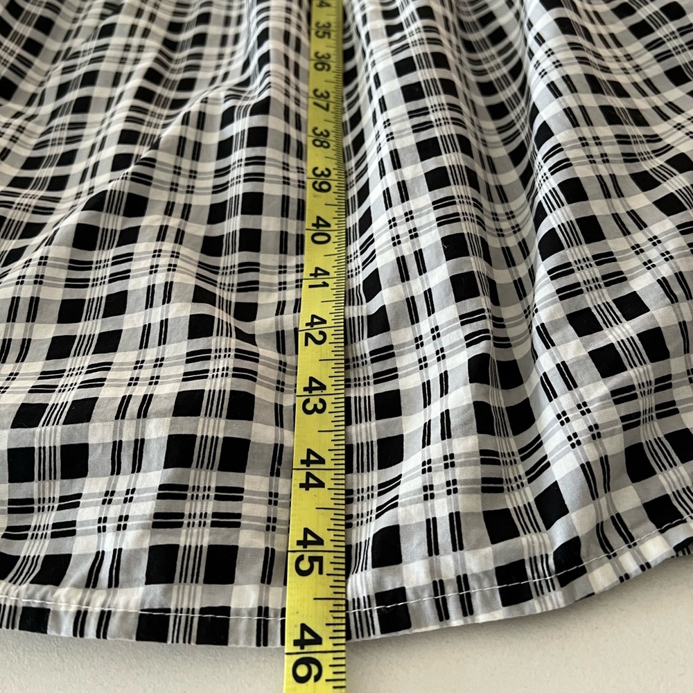 Faithfull the Brand Black White Plaid Cotton Puff Sleeve Tiered Maxi Dress S - Picture 7 of 11